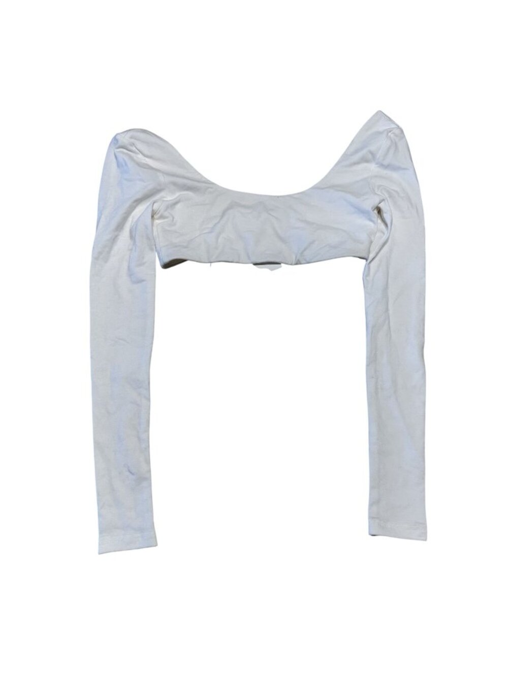 NWT My Mum Made It White Long Sleeve Crop Top Women's X-Small/Small XS/S